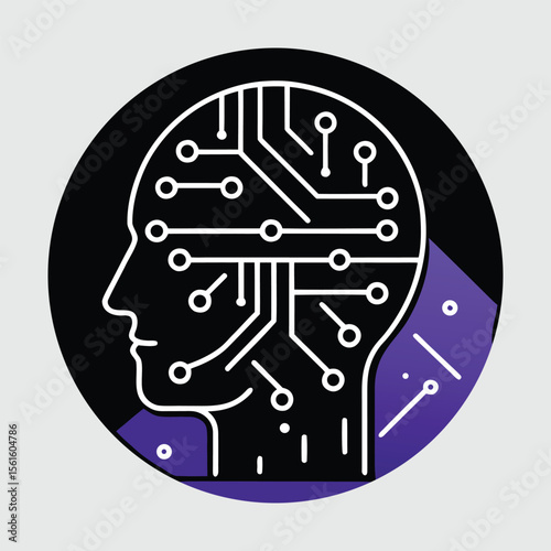Artificial Intelligence and Big Data Visualization  Futuristic Tech Vector Design