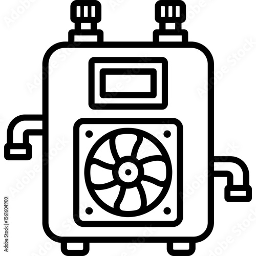 Aquarium chiller outline icon vector