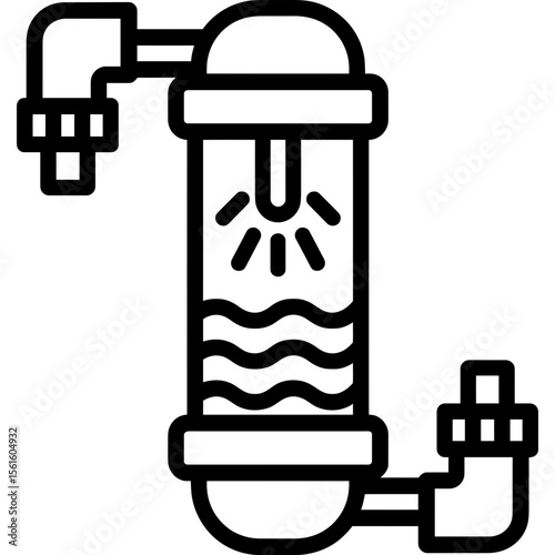 Aquarium uv sterilizer outline icon vector