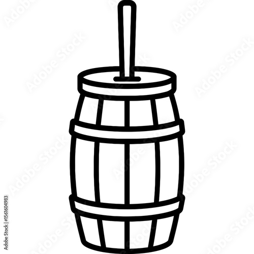 Butter churn outline icon vector photo