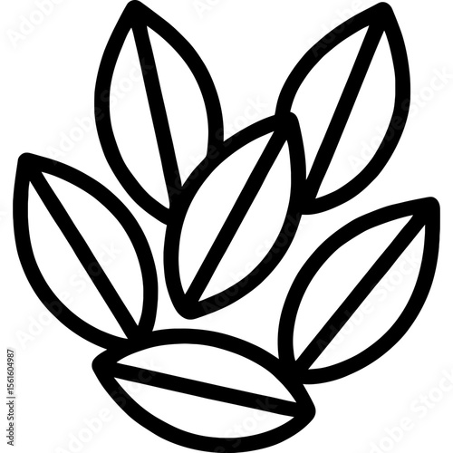 Barley grains outline icon vector