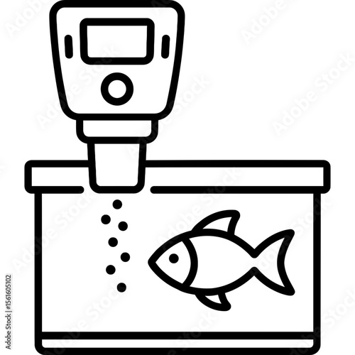 Automatic fish feeder outline icon vector