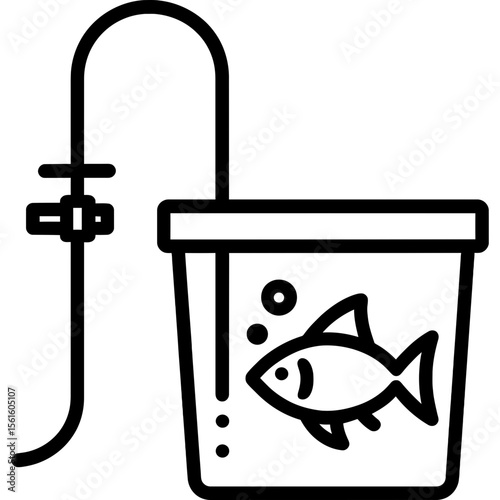 Fish acclimation kit outline icon vector