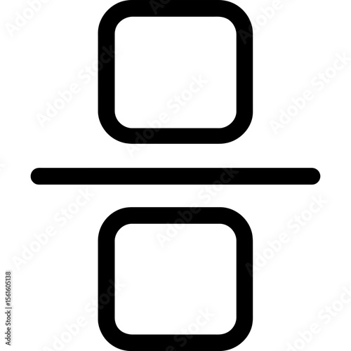 Fraction bar outline icon vector