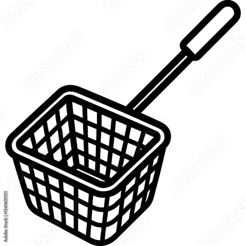 Fish net outline icon vector