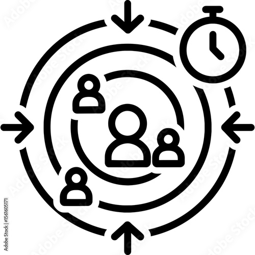 Battle royale zone closing in outline icon vector