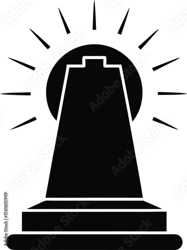 Emergency Siren icon black silhouette vector illustration on transparent background  