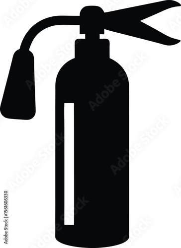 Fire Extinguisher icon black silhouette vector illustration on transparent background  
