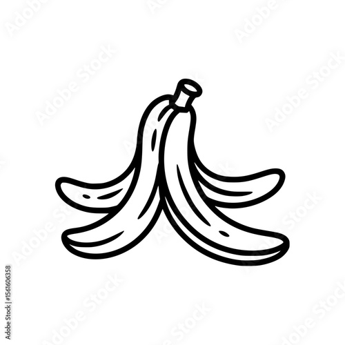 Banana peel outline illustration