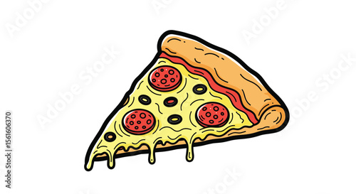 A Delicious Slice of Pepperoni Pizza Dripping with Cheese and Toppings Perfect for Food Lovers