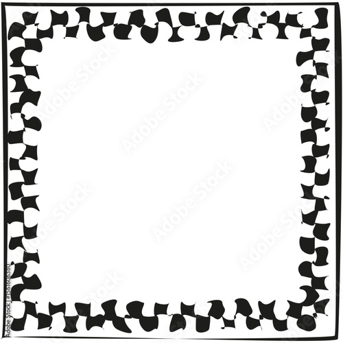 Star border icon. Jagged frame edge. Monochrome Vector outline. Dynamic corner motif.