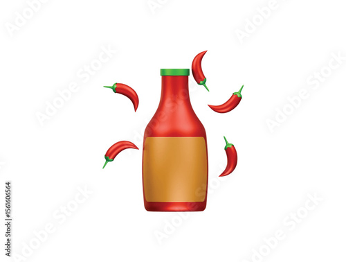 chili sauce icon 3d illustration render