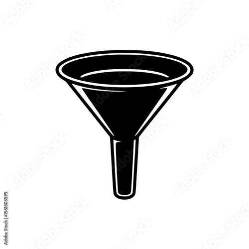 Black silhouette graphic of a plastic funnel tool