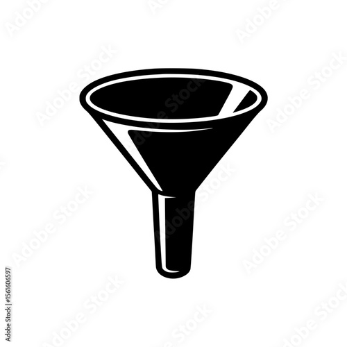 Black silhouette design of a funnel
