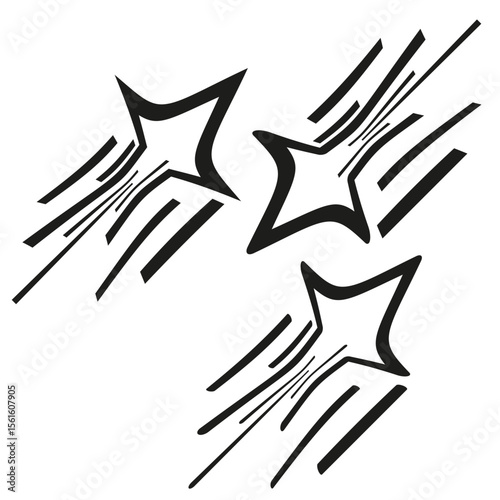 Speed star icon. Shooting motion symbol. Dynamic spark Vector. Quick energy sign.