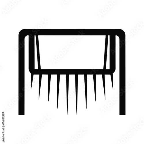 Geometric silhouette of a hair clipper depicting sharp blades and professional grooming equipment