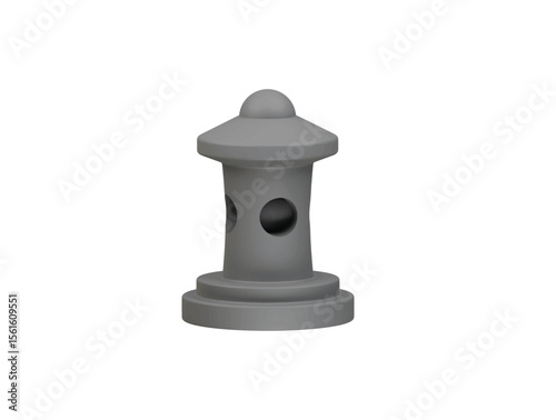 japanese stone icon 3d illustration render