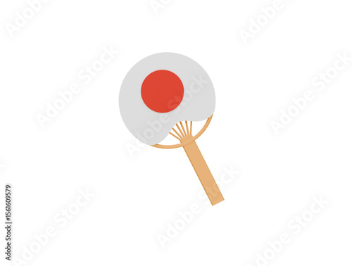 japanese flag fan icon 3d illustration render