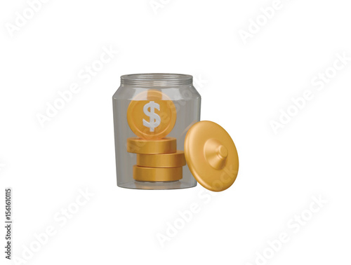 money jar icon 3d illustration render