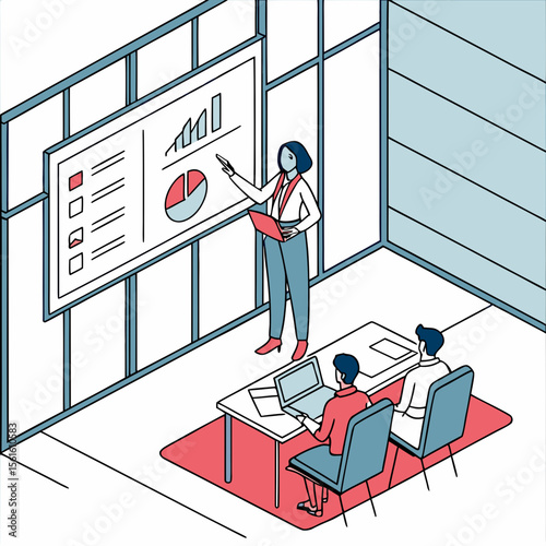 business people with chart