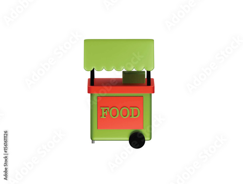 food cart icon 3d illustration render