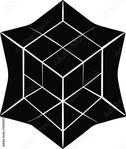 Quilting Block icon black silhouette vector illustration on transparent background  