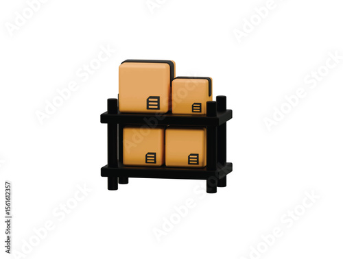 box shelf icon 3d illustration render