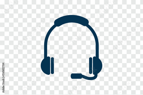 Headphones icons set. Vector illustration. Customer service or customer support headset or headphones flat vector icon for apps and websites eps 10