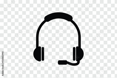Headphones icons set. Vector illustration. Customer service or customer support headset or headphones flat vector icon for apps and websites eps 10