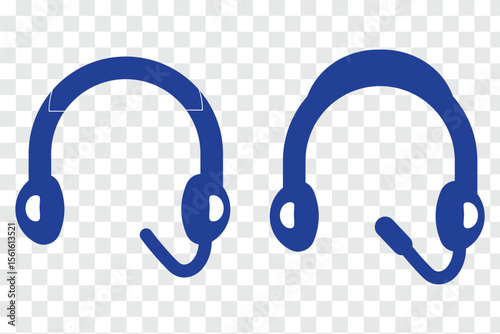 Headphones icon. Black headphones icon collection. Set of music headphones icons. Headphone with microphone. Vector headphone icons eps 10