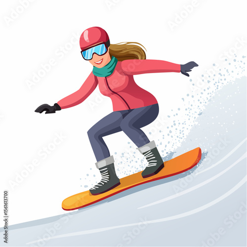 person snowboarding down a steep slope with snow spray