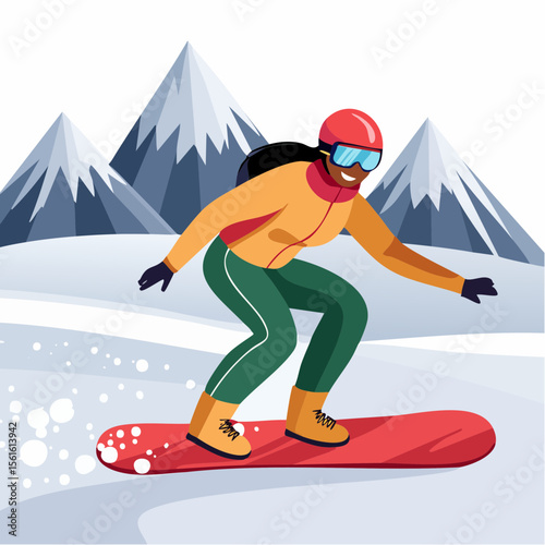 person snowboarding down a steep slope with snow spray