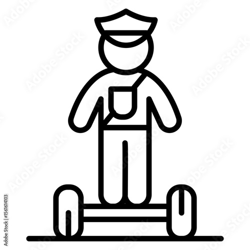 Police Officer On Self Balancing Transporter Icon