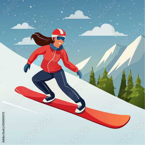 person snowboarding down a steep slope with snow spray