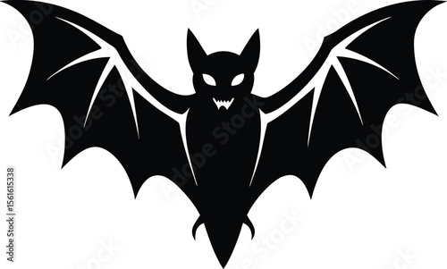 Vampire Bat icon black silhouette vector illustration on transparent background  
