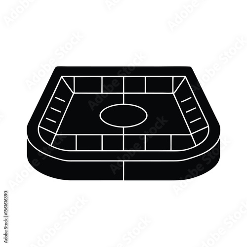 Simple silhouette illustration of a casino roulette table suitable for gaming and gambling concepts