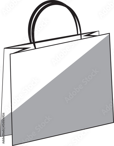  Minimalist Black and White Shopping Papper Bag Vector Illustration for E-commerce and Retail Design