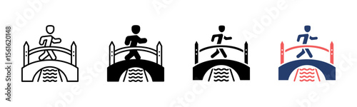 Pedestrian Bridge icon sheet multiple style collection