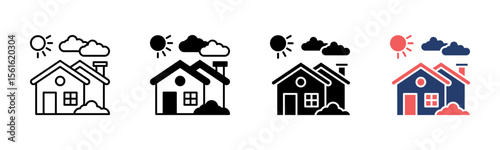 Residential Home icon sheet multiple style collection