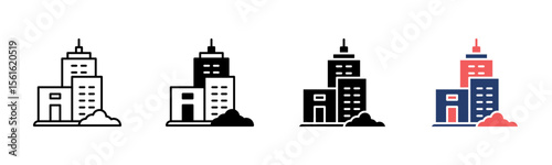 Office Building icon sheet multiple style collection