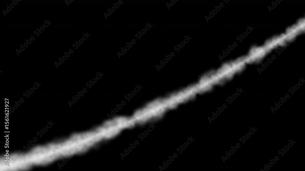 Jet or rocket white smoke with alpha channel for customisation to create an aerobatic flying display or missile launch smoke effect video element with transparent alpha channel 4K