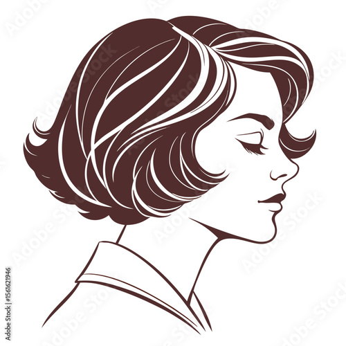 a profile of a woman with short hair