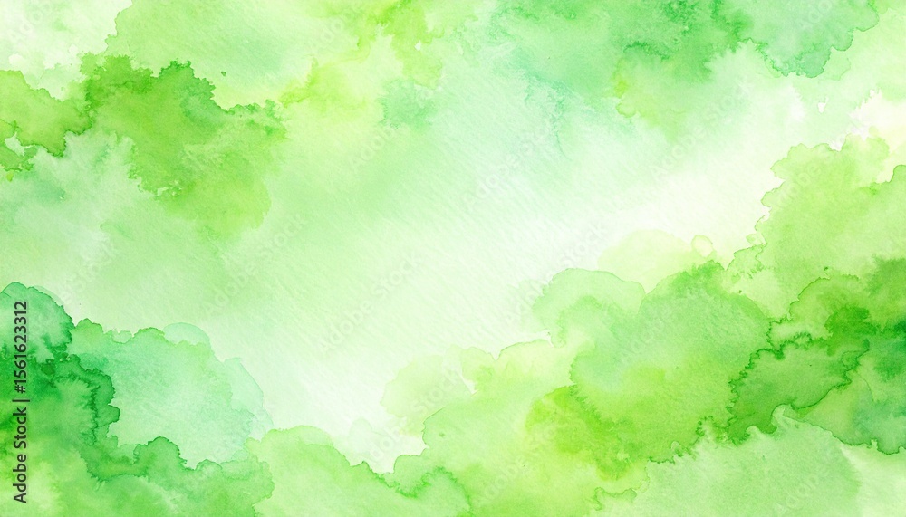 Fototapeta premium Gentle wash of fresh, verdant shades creates an inviting watercolor spring background with soft textures.