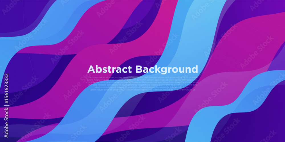 Fototapeta premium Abstract colorful overlap wave fluid background. Purple and blue gradient color wave pattern design. Eps10 vector