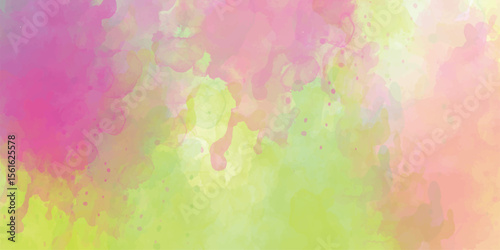 Watercolor abstract isolated background green and yellow colors Colorful watercolor background with painted sunset sky colors of pink blue purple green and yellow, abstract beautiful 
 