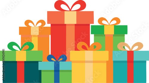 Flat Colorful Gift Box Collection with Festive Colors