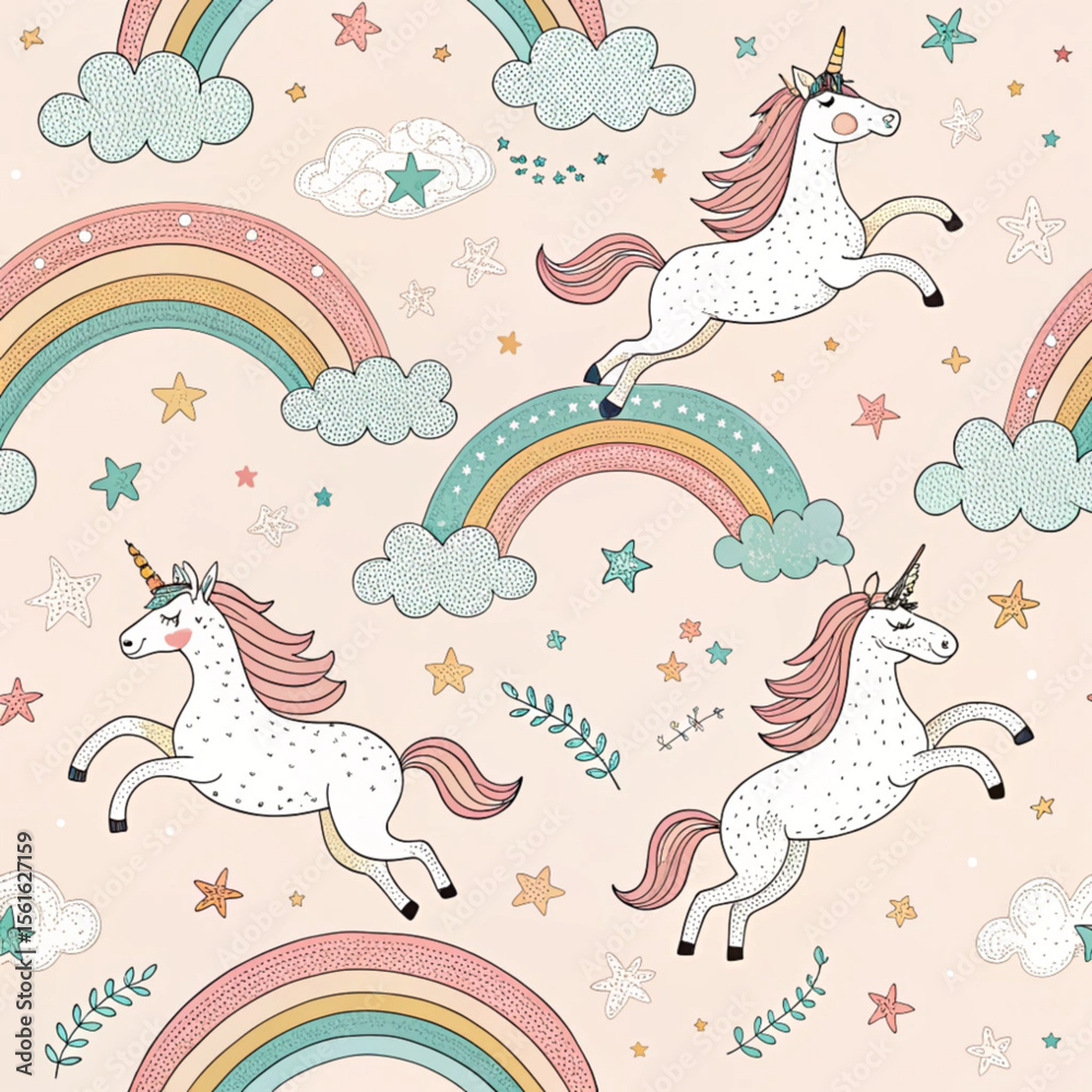 Fototapeta premium seamless pattern with unicorns