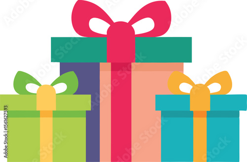 Flat Minimal Gift Boxes with Assorted Bow Shapes