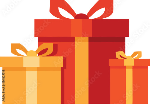 Set of Square and Rectangular Flat Gift Boxes
