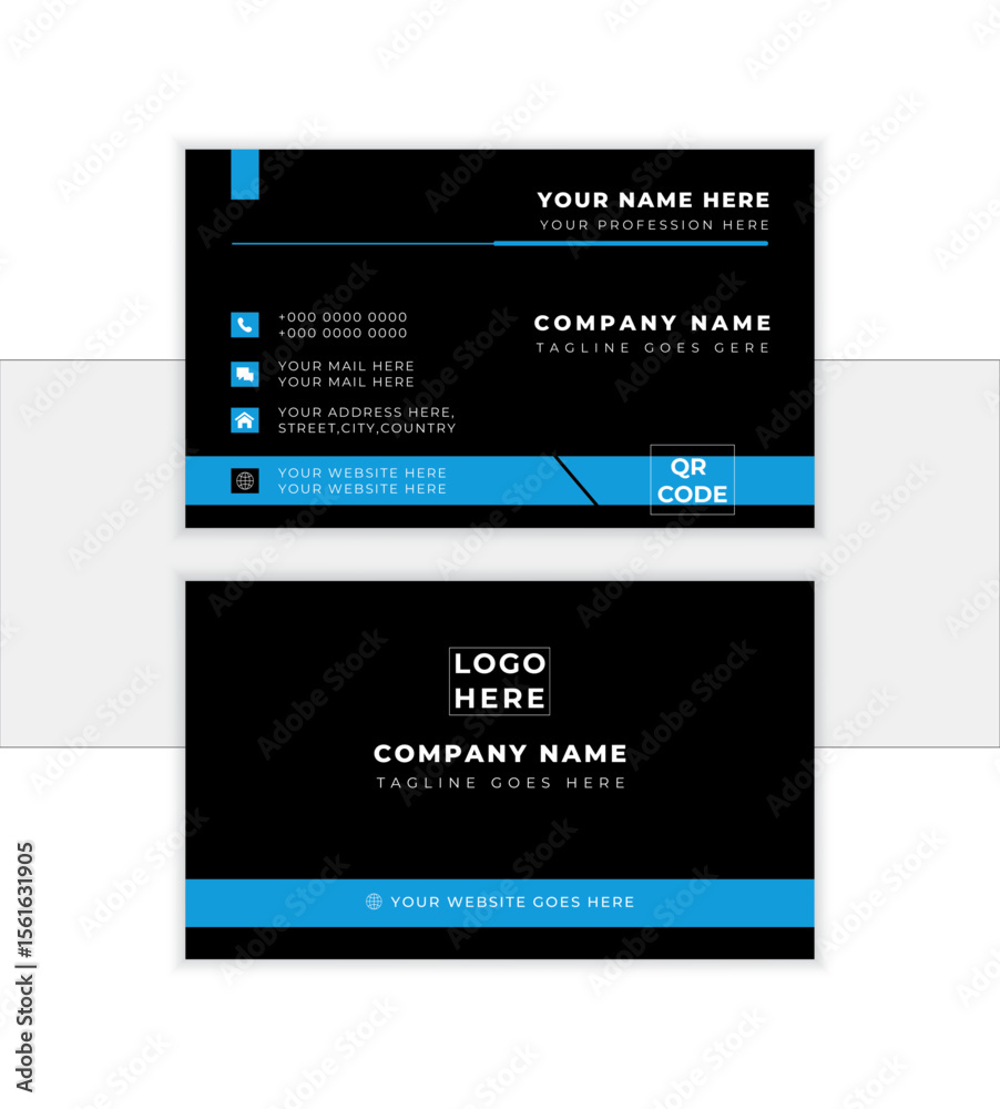 Fototapeta premium Simple elegant luxury business card design. professional name card template vector. visiting card. Modern shape with abstract color. Luxury background. Vector illustration print template. 